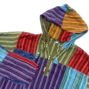 Kathmandu Madras Large / X Large Tunic Kangaroo Pocket Long Sleeve 100% Cotton